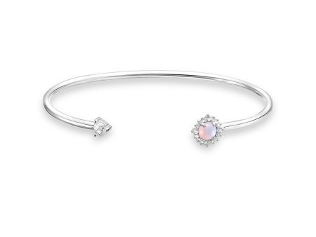 Thomas Sabo Sterling Silver Twist Rose Colour Opal Cuff 15.5cm Bracelet Sale