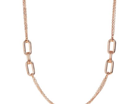 Bronzallure Purezza Rose Gold Plated 3Strand Oval Element Chain Fashion