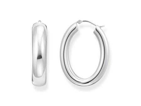 Thomas Sabo Sterling Silver Essential Chunky 34mm Hoop Earrings For Sale