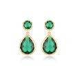 Georgini Luxe Gold Plated Sterling Silver Green Zirconia Nobile Earrings on Sale