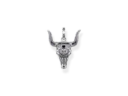 Thomas Sabo Sterling Silver Rebel Black Onyx Bull Skull Pendant on Sale