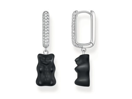 Thomas Sabo Sterling Silver Haribo Cubic Zirconia Black Bear Hoop Single Earring Online Hot Sale