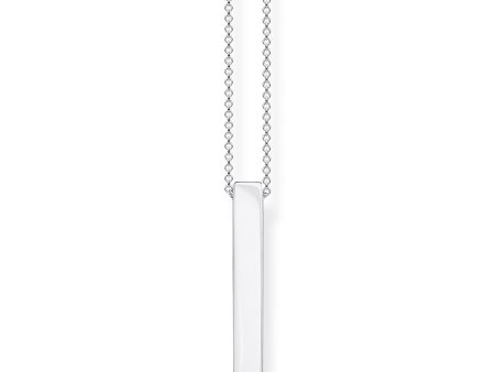 Thomas Sabo Sterling Silver Engrave Bar on 40-45cm Chain For Sale