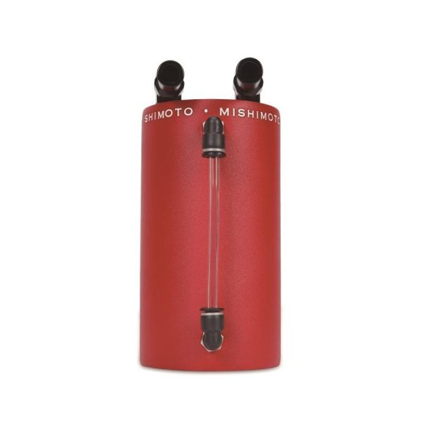 Mishimoto Universal Aluminum Oil Catch Can Large Red Hot on Sale