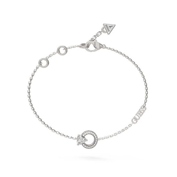 Guess Stainless Steel Heart Crystal Circle Bracelet Cheap