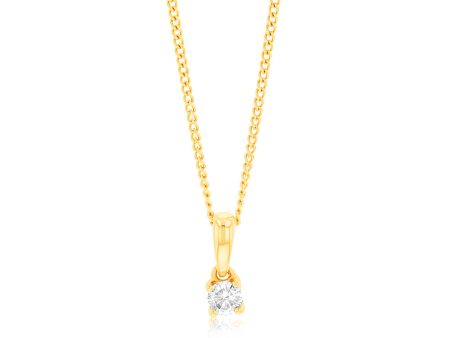 9ct Yellow Gold 1 6 Carat Diamond Pendant For Discount