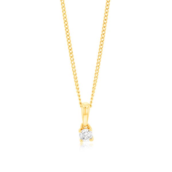 9ct Yellow Gold 1 6 Carat Diamond Pendant For Discount