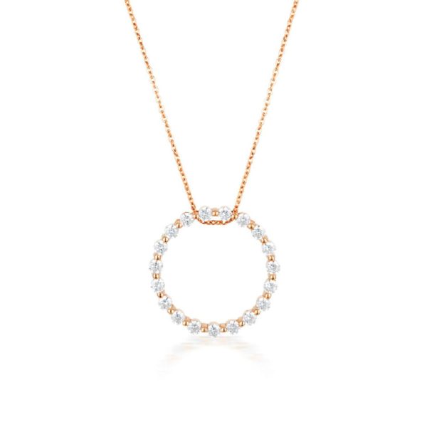 Georgini Rose Gold Plated Sterling Silver Zirconia Circle Of Life Pendant On Chain Supply