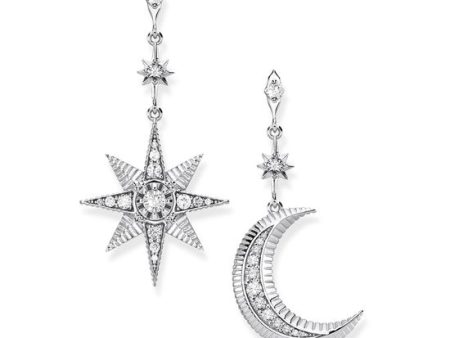 Thomas Sabo Sterling Silver Kingdom Star & Moon Mismatch Earrings For Sale