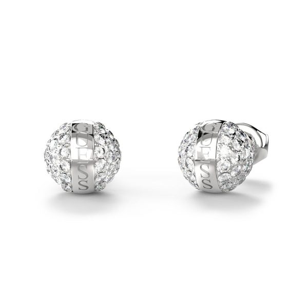 Guess Stainless Steel 7mm Crystal Bead Stud Earrings For Cheap