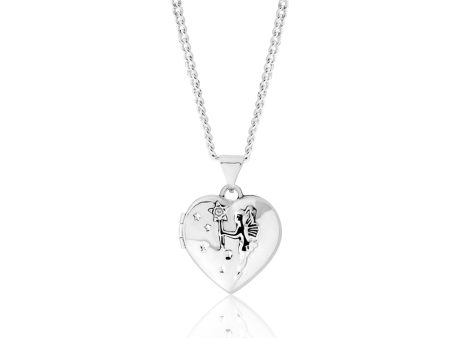 Sterling Silver 15mm Zirconia Fairy Wishes Heart Locket Online Hot Sale