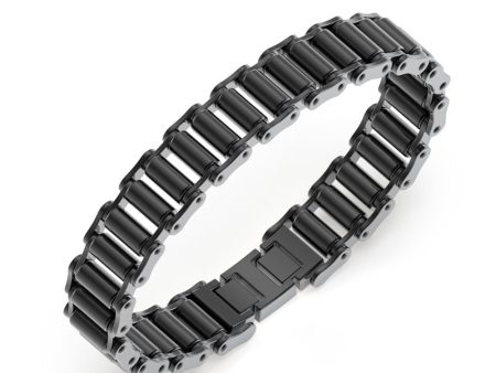 Guess Men s Jewellery Stainless Steel Gunmetal Colour 13mm Bicycle Chain Maxi Bracelet Cheap