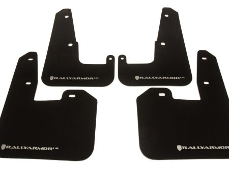 Rally Armor UR Mudflaps Black Urethane Silver Logo 2011-2014 WRX Sedan   2011-2014 STI Sedan Supply