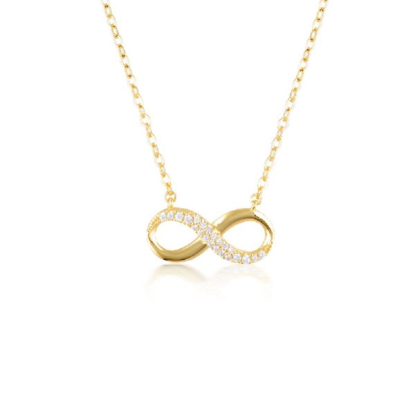 Georgini Gold Plated Sterling Slver Zirconia Forever Infinity Pendant On Chain Online Hot Sale