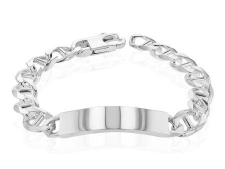 Sterling Silver 21cm Anchor ID Bracelet For Sale