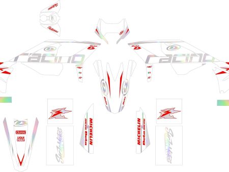 SickMotos Styles Graphics KIT White Edition Chrome Holo Beta RR 125 LC Motard 2021-2023 Online now