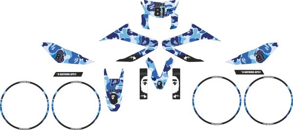 SickMotos Styles Graphics KIT BAPE Edition Yamaha WR 125 X (R) 2009-2017 Online now