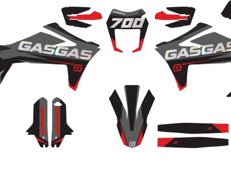 SickMotos Styles Graphics KIT Dark Side Race Holo Chrome Edition GasGas SM 700 2022- on Sale