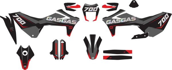 SickMotos Styles Graphics KIT Dark Side Race Holo Chrome Edition GasGas SM 700 2022- on Sale