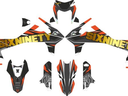 SickMotos Styles Graphics KIT Fluo Orange Gold Holo Chrome Edition KTM SMCR 690 2019-2023 For Sale